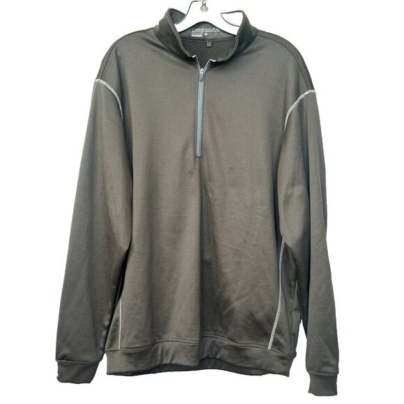 Nike Golf Mens Large Dark Army Green Therma-Fit 1/4 Zip Fleece Lined Pullover - Picture 1 of 14